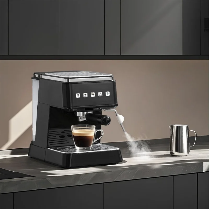 15.L Wassertank Halbautomatische Kaffeemaschine mit Konzentrat-Extraktion, Touch-Control Espressomaschine, EU-Stecker - Schwarz