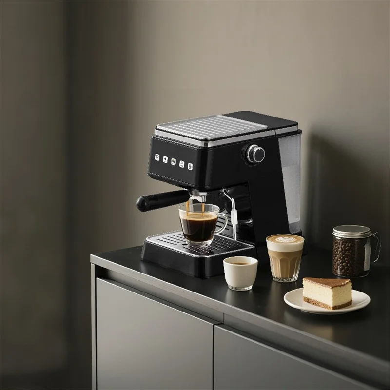 15.L Wassertank Halbautomatische Kaffeemaschine mit Konzentrat-Extraktion, Touch-Control Espressomaschine, EU-Stecker - Schwarz