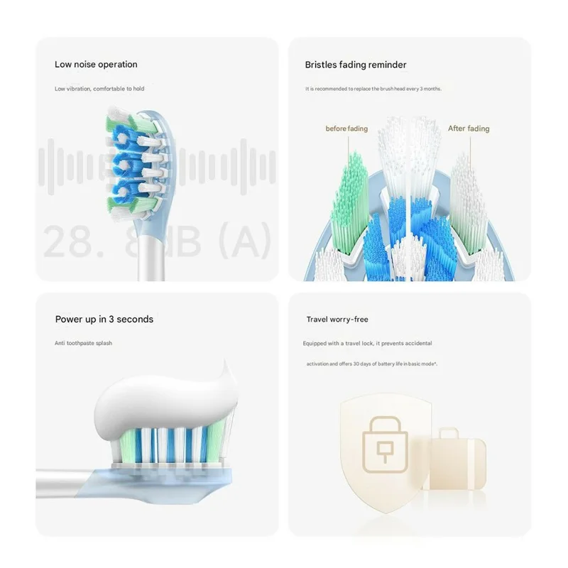 XIAOMI MIJIA Sonic Electric Toothbrush IPX8 Waterproof Multi-directional Sweeping Toothbrush - Gold