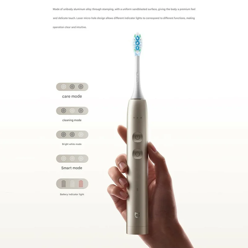 XIAOMI MIJIA Sonic Electric Toothbrush IPX8 Waterproof Multi-directional Sweeping Toothbrush - Gold
