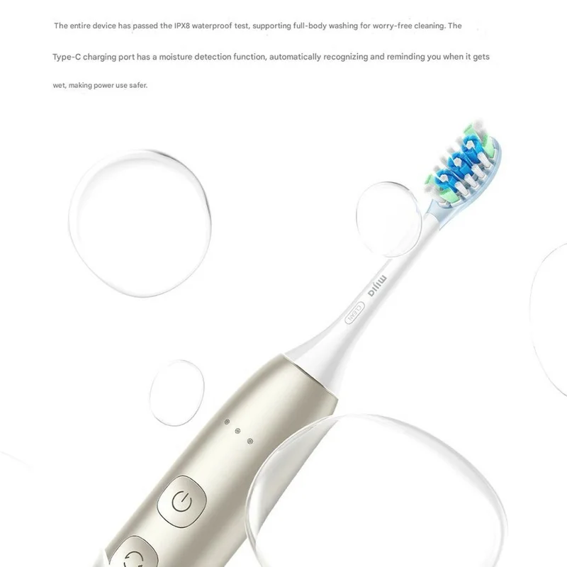 XIAOMI MIJIA Sonic Electric Toothbrush IPX8 Waterproof Multi-directional Sweeping Toothbrush - Gold