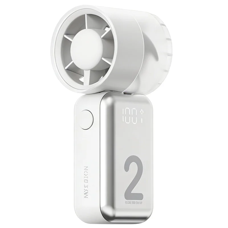 F96 Mini ventilador de mano 2000mAh USB recargable 100 niveles de velocidad Dispositivo de refrigeración portátil - Blanco