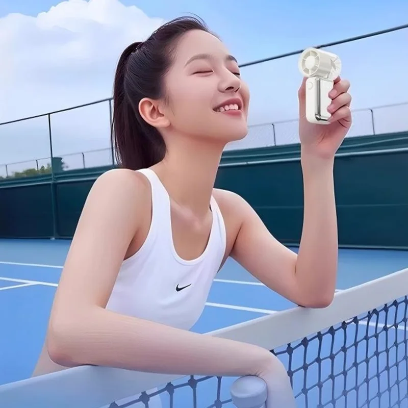 F96 Mini ventilador de mano 2000mAh USB recargable 100 niveles de velocidad Dispositivo de refrigeración portátil - Blanco