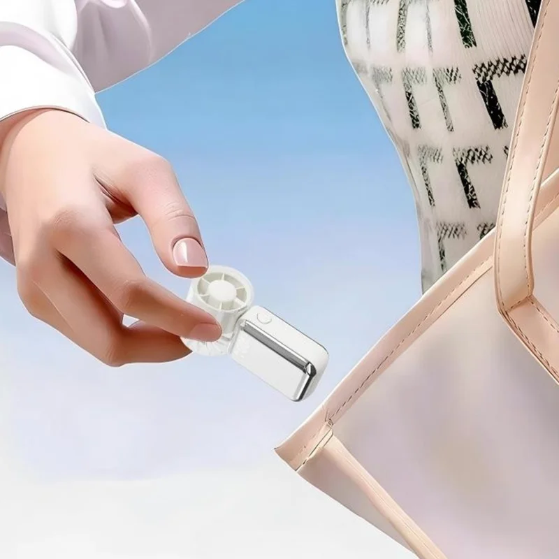 F96 Mini ventilador de mano 2000mAh USB recargable 100 niveles de velocidad Dispositivo de refrigeración portátil - Blanco