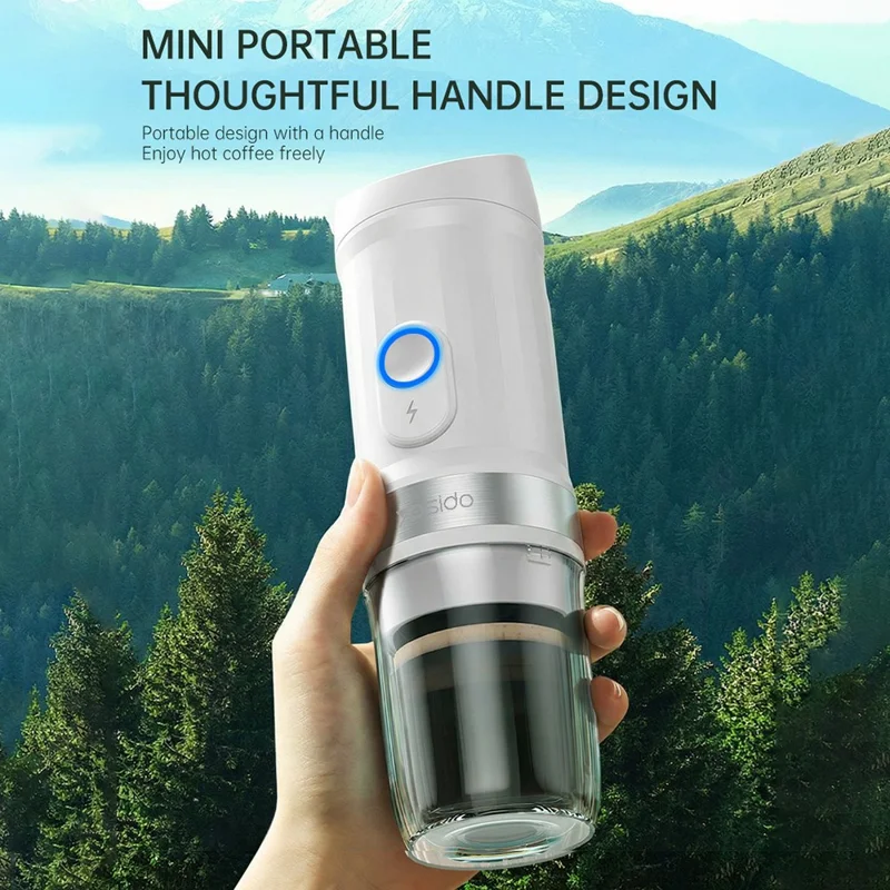 YESIDO EC30 Portable Espresso Coffee Machine 20Bar 9600mAh Wireless Heating Capsule Coffee Maker for Travel Camping - White