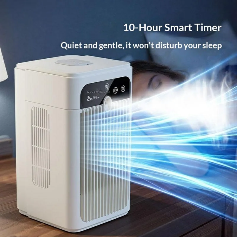 Desktop Cooling Spray Fan USB Rechargeable Mini Air Conditioner Humidifier with Timer