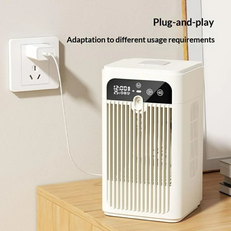 Desktop Cooling Spray Fan USB Rechargeable Mini Air Conditioner Humidifier with Timer