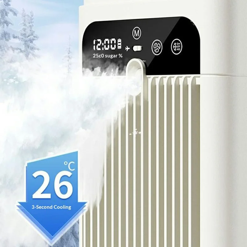 Desktop Cooling Spray Fan USB Rechargeable Mini Air Conditioner Humidifier with Timer