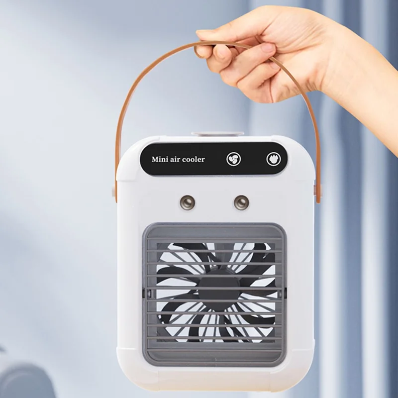 L7 Air Conditioner Portable Fan Desktop Humidifier Dual Spray Mini Cooler 500ml Tank for Bedroom Office - Handle Style