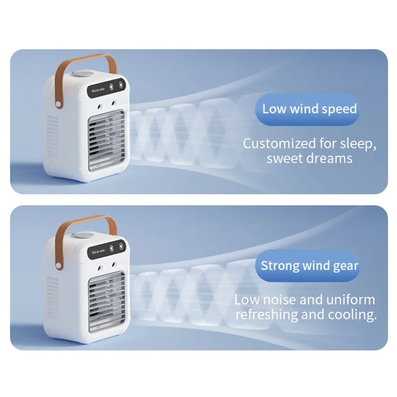 L7 Air Conditioner Portable Fan Desktop Humidifier Dual Spray Mini Cooler 500ml Tank for Bedroom Office - Handle Style