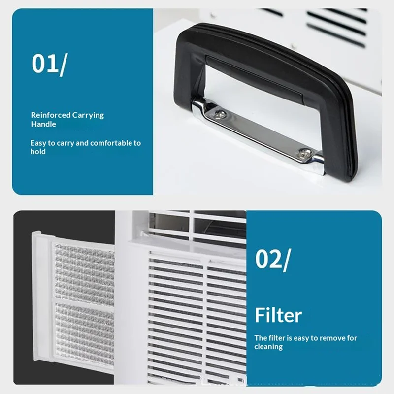 Portable Split Air Conditioner with 2m Connecting Hose 1300W 3000BTU Mini AC Unit for Camping RV Car, EU Plug - White
