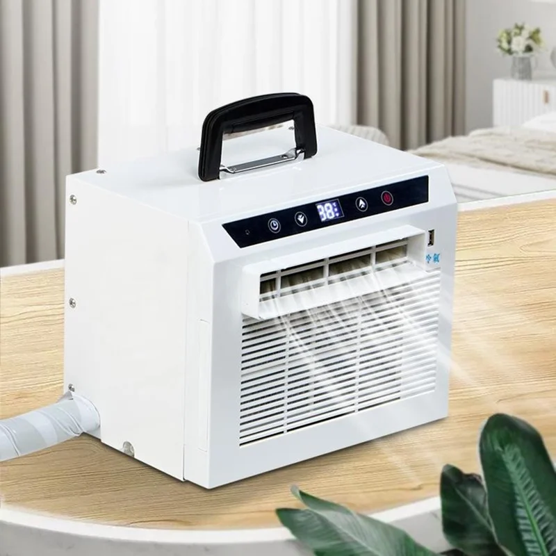 Portable Split Air Conditioner with 2m Connecting Hose 1300W 3000BTU Mini AC Unit for Camping RV Car, EU Plug - White