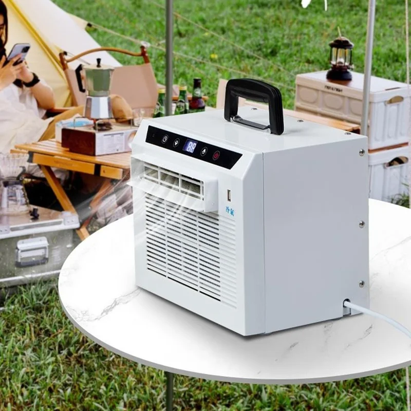 Portable Split Air Conditioner with 2m Connecting Hose 1300W 3000BTU Mini AC Unit for Camping RV Car, EU Plug - White