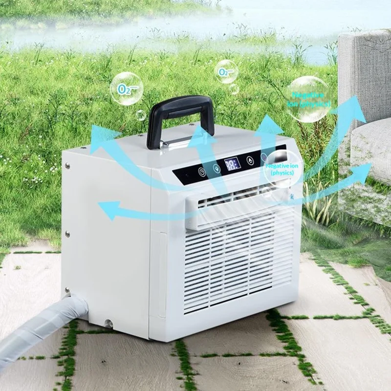 Portable Split Air Conditioner with 2m Connecting Hose 1300W 3000BTU Mini AC Unit for Camping RV Car, EU Plug - White