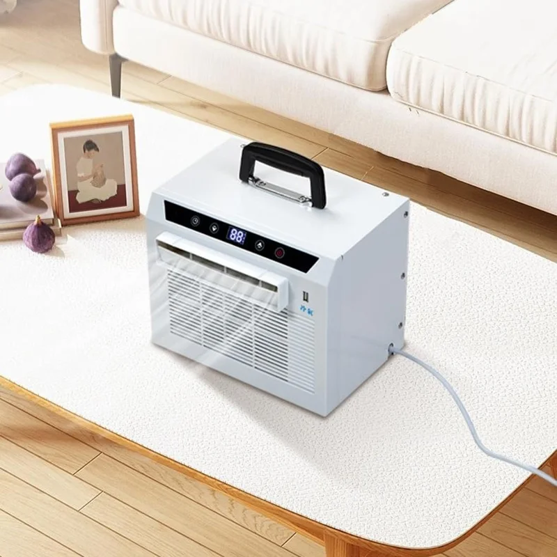 Portable Split Air Conditioner with 2m Connecting Hose 1300W 3000BTU Mini AC Unit for Camping RV Car, EU Plug - White