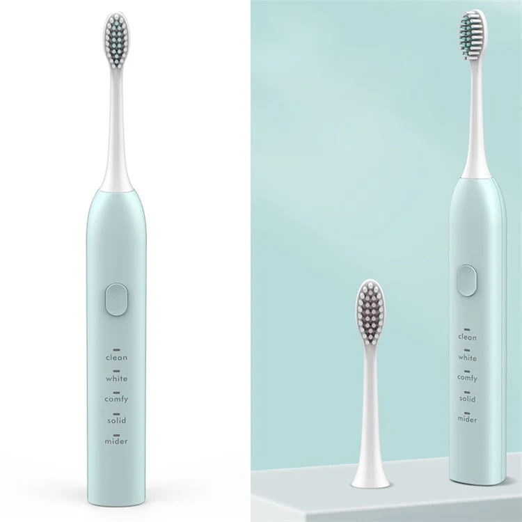 Brosse à dents électrique Sonic rechargeable USB cinq modes de brossage Brosse à dents automatique - Bleu