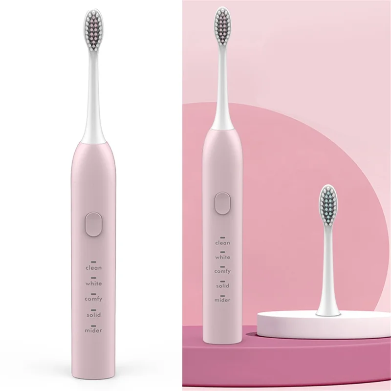 Sonic Electric Toothbrush USB Rechargeable Five Brushing Modes Automatic Tooth Brush Gift - Pink