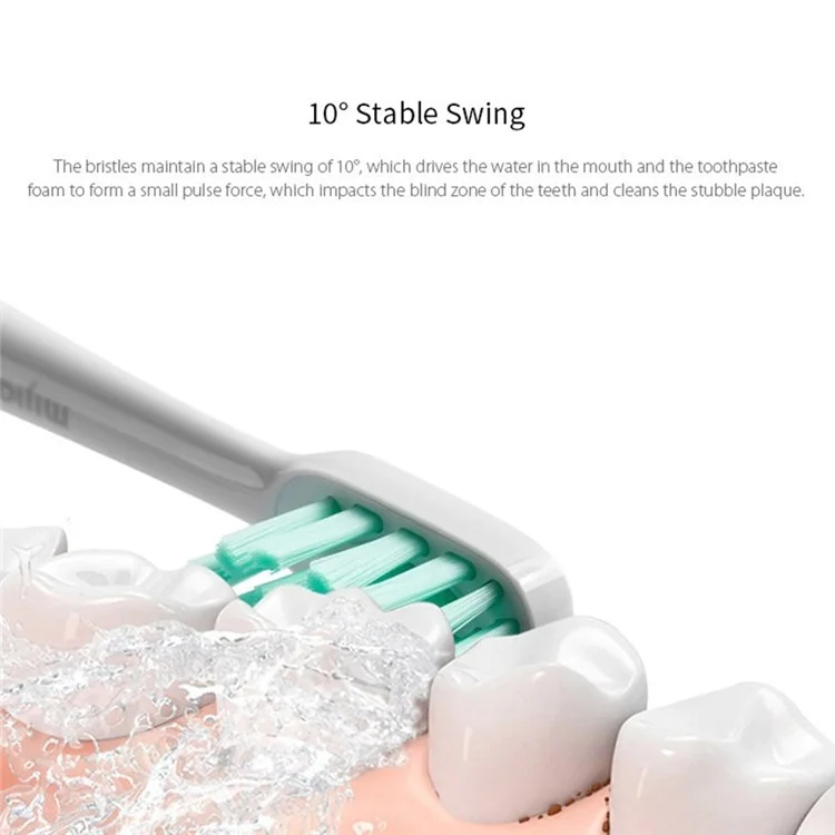 Xiaomi Mijia T500 Smart Electric Dooth Dooth Doothing Dientes Blanqueadores Impermeables Cepillo De Dientes Automático Recargable (con Certificado De FDA, Sin BPA) - Blanco