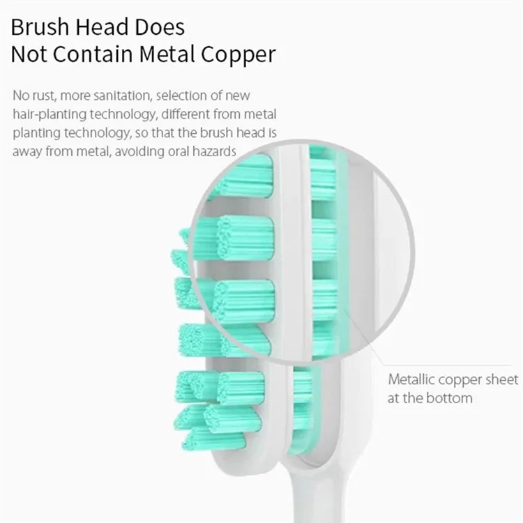 Xiaomi Mijia T500 Smart Electric Dooth Dooth Doothing Dientes Blanqueadores Impermeables Cepillo De Dientes Automático Recargable (con Certificado De FDA, Sin BPA) - Blanco