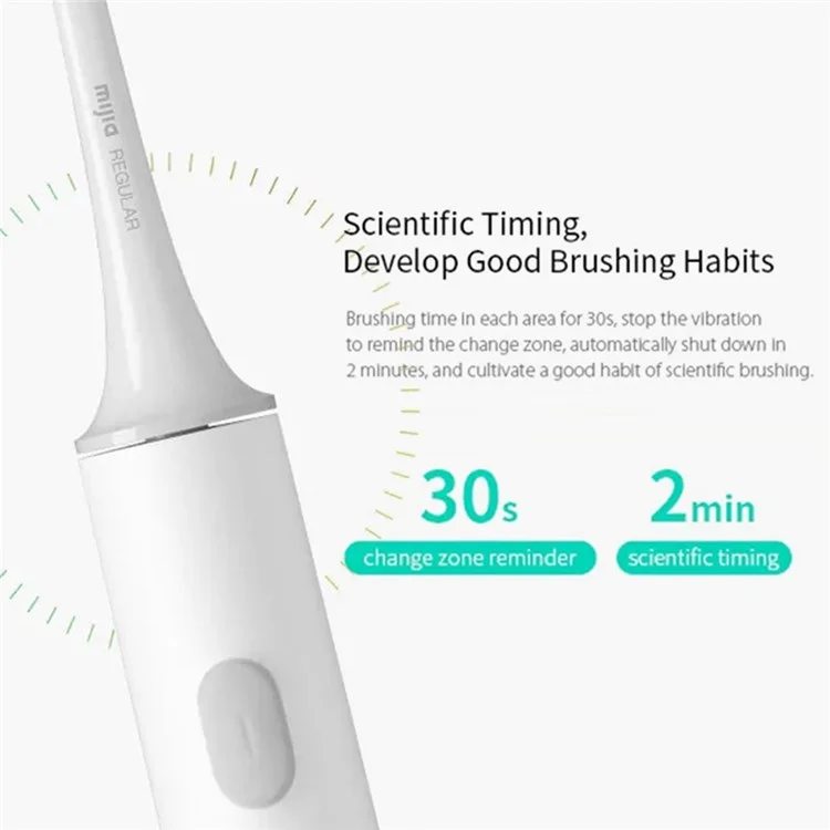 Xiaomi Mijia T500 Smart Electric Dooth Dooth Doothing Dientes Blanqueadores Impermeables Cepillo De Dientes Automático Recargable (con Certificado De FDA, Sin BPA) - Blanco
