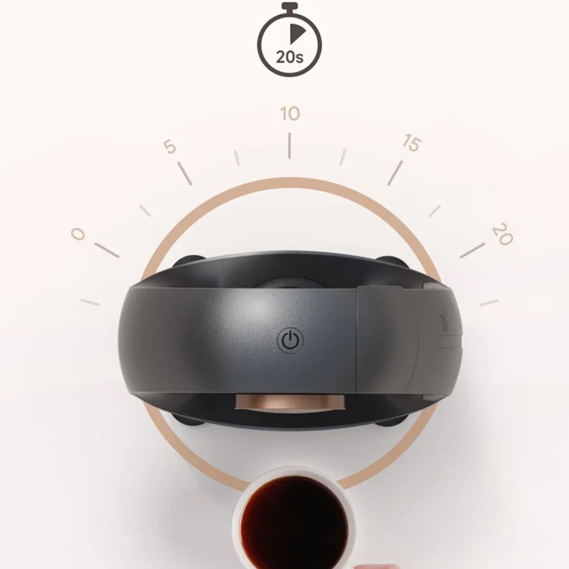 ICAFILAS Mini Q Cafeteira Portátil Máquina de Café Americano para Casa e Escritório (Sem Certificado FDA) - Preto / 220V Plugue UE