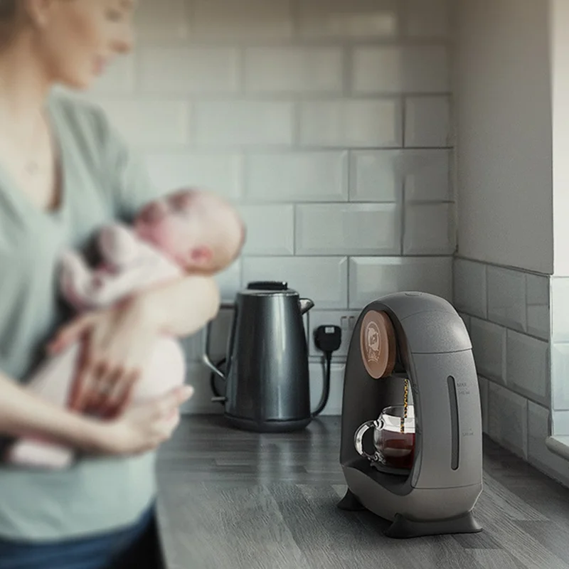 ICAFILAS Mini Q Coffee Maker Portable Americano Coffee Machine for Home Office (No FDA Certificate) - Silver / 220V EU Plug