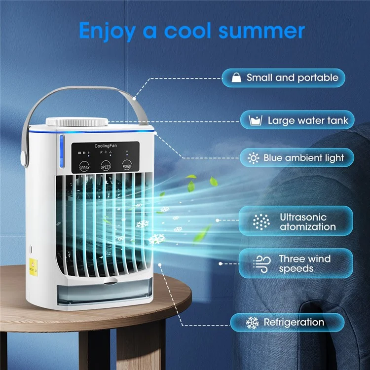 CF-008 Summer Home Mini Air Conditioning Water Cooling Fan Desktop USB Mist Diffuser Air Cooler