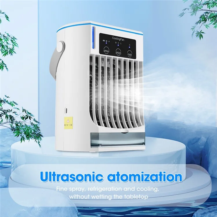 CF-008 Summer Home Mini Air Conditioning Water Cooling Fan Desktop USB Mist Diffuser Air Cooler