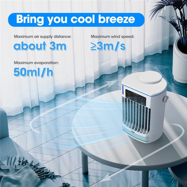 CF-008 Summer Home Mini Air Acondicionamiento de Agua Ventilador de Agua Desktop USB Mist Diffuser Enroler