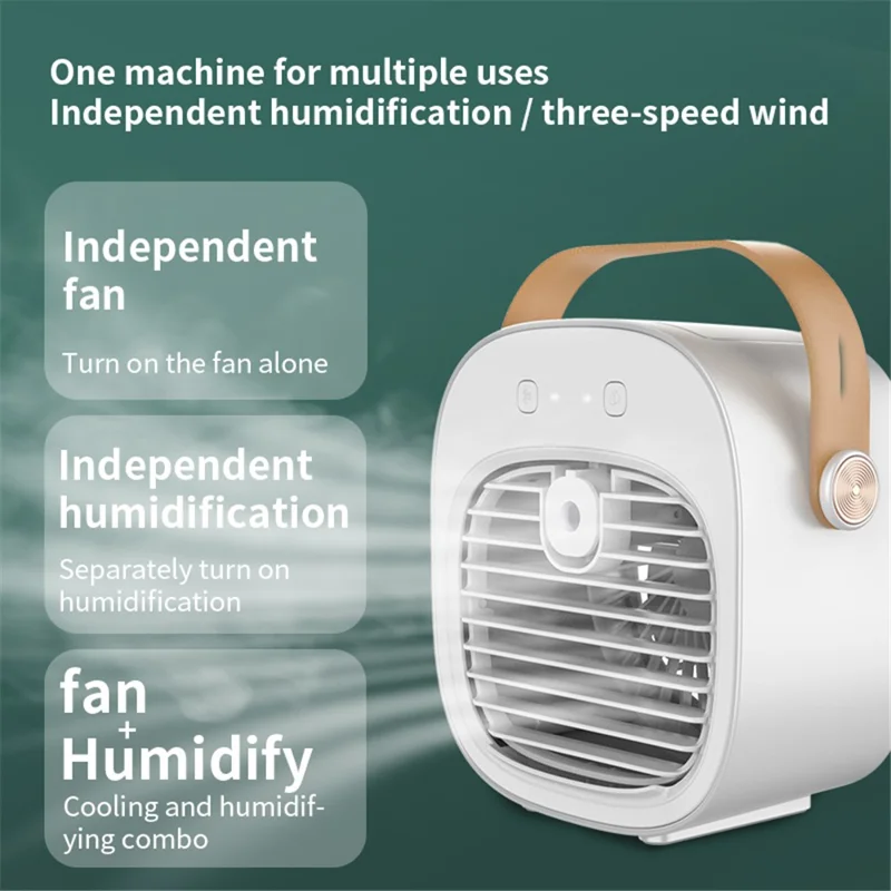 F12 Water-Cooled Fan Hanheld Nano Spray Cooling Fan Mini Desktop Air Cooler - Green