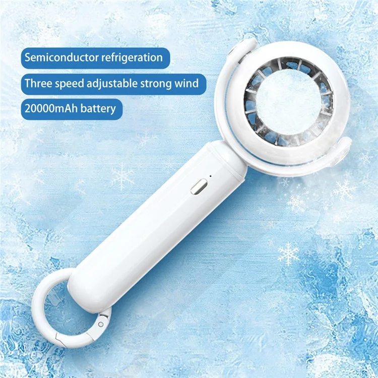 3 Gears Adjustable Summer Cooling Fan Cold Compress Handheld Electric Fan - Grün