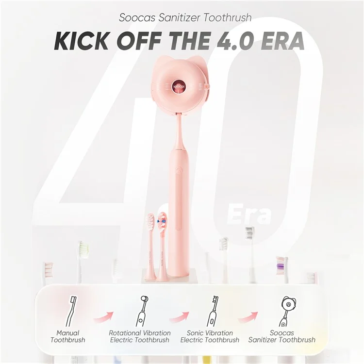 Comprar en Bulk SOOCAS D3 (Versión Global) Cepillo de Dientes Eléctrico Sónico Inteligente Cepillo de Dientes Ultrasónico Blanqueador Limpiador - Rosa