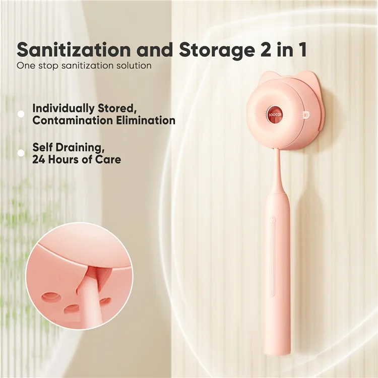 Comprar en Bulk SOOCAS D3 (Versión Global) Cepillo de Dientes Eléctrico Sónico Inteligente Cepillo de Dientes Ultrasónico Blanqueador Limpiador - Rosa