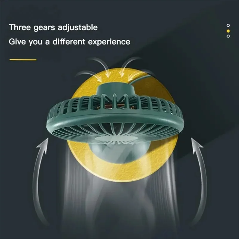 F502 Car Interior Mute Fan USB Powered 3 Wind Speeds 
 Adjustable Automotive Cooling Fan - Black