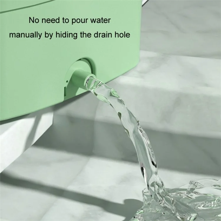 4.5L Mini Collapsible TPE+PP Washing Machine Smart Timing Underwear Cleaning Machine, EU Plug - Green