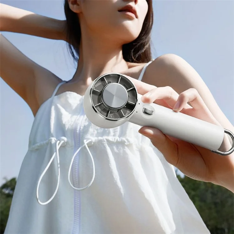 Y28 Portable Summer Bladeless Fan Air Cooler Handheld Cooling Fan with Cold Compress Function - White