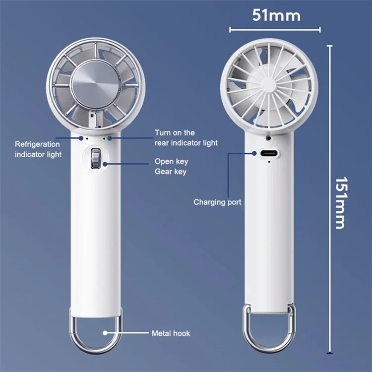 Y28 Portable Summer Bladeless Fan Air Cooler Handheld Cooling Fan with Cold Compress Function - White