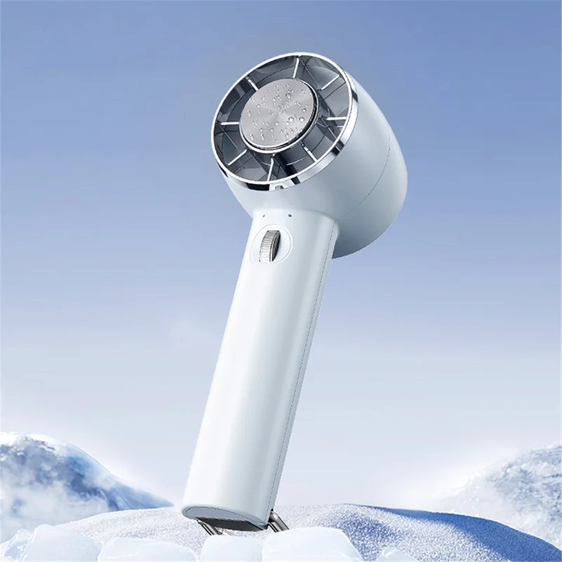 Y28 Portable Summer Bladeless Fan Air Cooler Handheld Cooling Fan with Cold Compress Function - Sky Blue