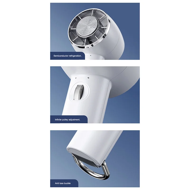 Y28 Portable Summer Bladeless Fan Air Cooler Handheld Cooling Fan with Cold Compress Function - Sky Blue