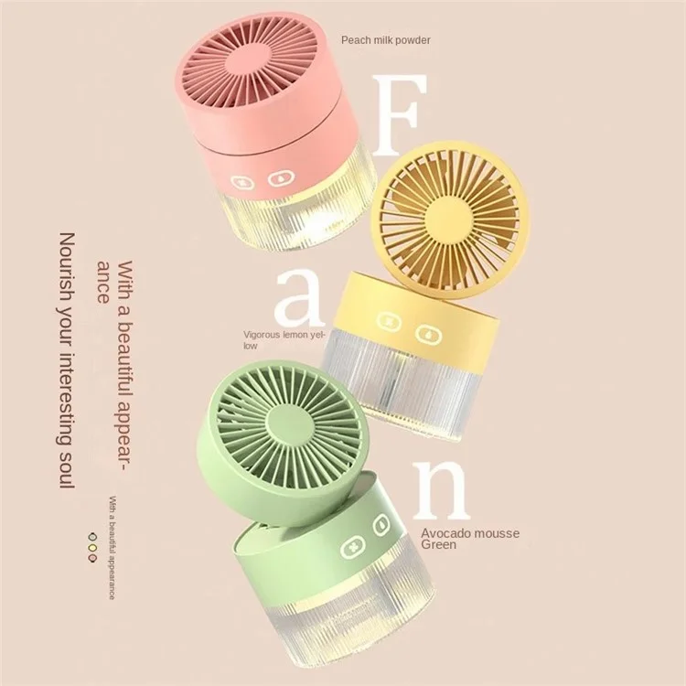 2022-2 Desktop Air Conditioner Fan Rechargeable Desk Air Humidifier Cooler USB Cooling Fan - Yellow