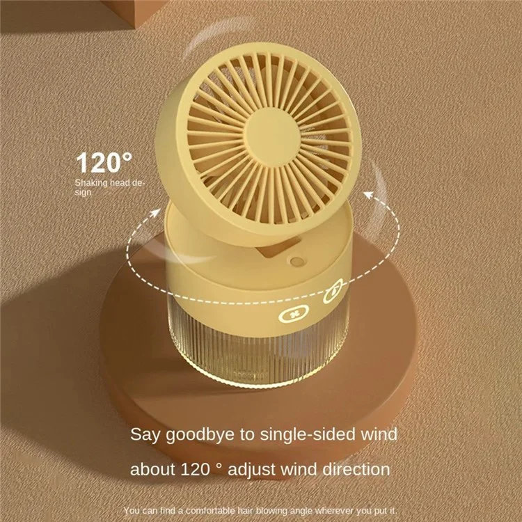 2022-2 Desktop Air Conditioner Fan Rechargeable Desk Air Humidifier Cooler USB Cooling Fan - Yellow