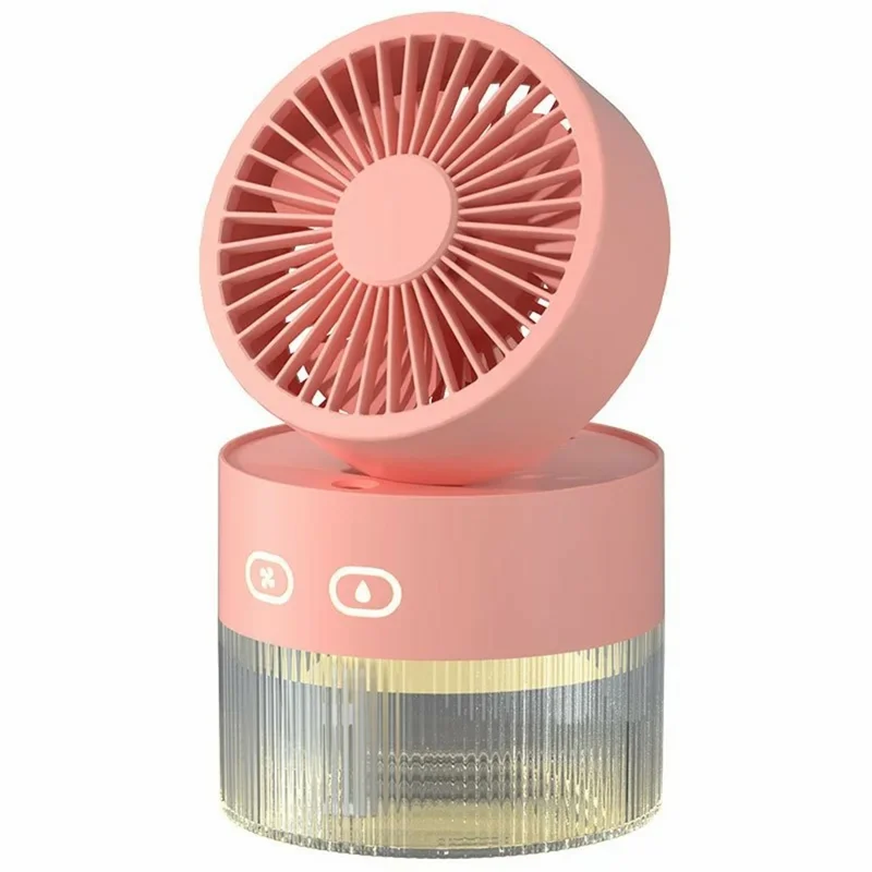 2022-2 Desktop Air Conditioner Fan Rechargeable Desk Air Humidifier Cooler USB Cooling Fan - Red