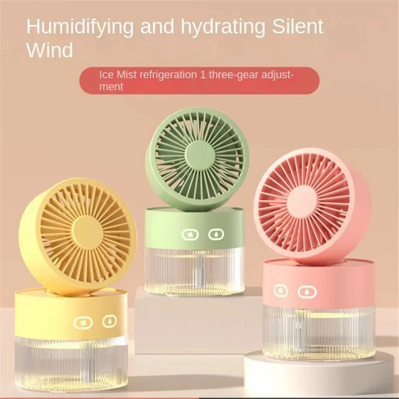 2022-2 Desktop Air Conditioner Fan Rechargeable Desk Air Humidifier Cooler USB Cooling Fan - Red