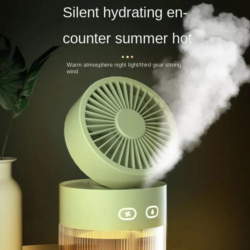 2022-2 Desktop Air Conditioner Fan Rechargeable Desk Air Humidifier Cooler USB Cooling Fan - Red
