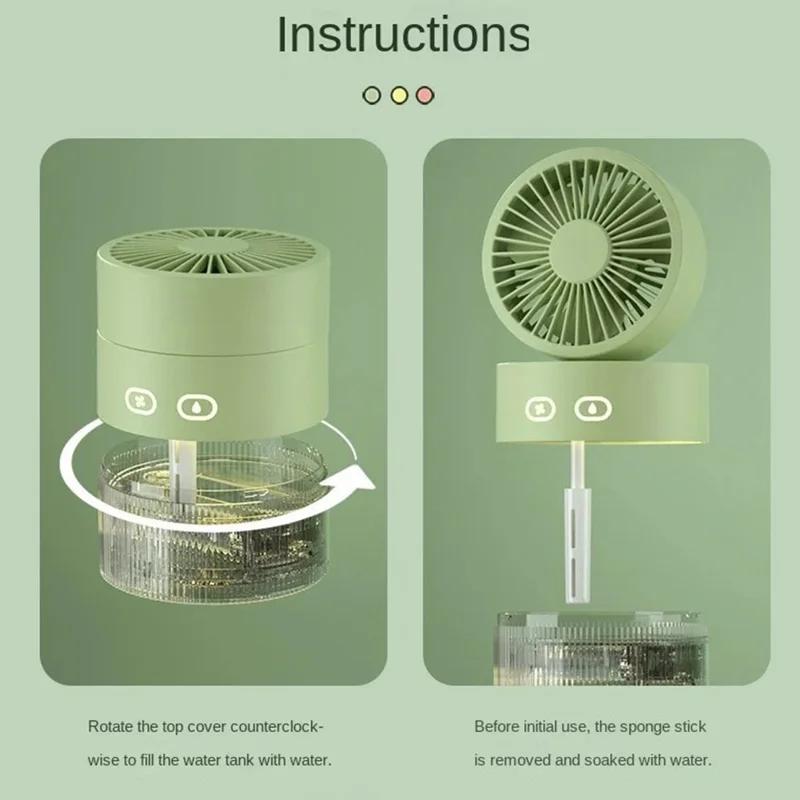 2022-2 Desktop Air Conditioner Fan Rechargeable Desk Air Humidifier Cooler USB Cooling Fan - Red