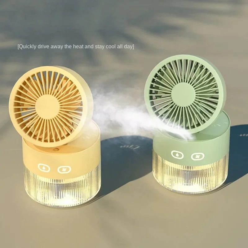 2022-2 Desktop Air Conditioner Fan Rechargeable Desk Air Humidifier Cooler USB Cooling Fan - Red