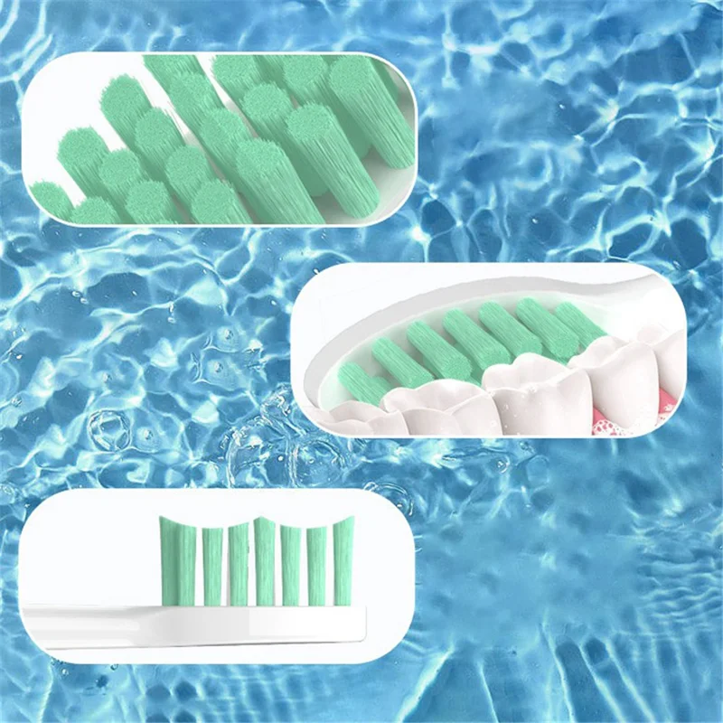 For Philips HX2 Series Electric Toothbrush Head Soft Bristles Replacement Tooth Brush Head - Purple Cleaning Type