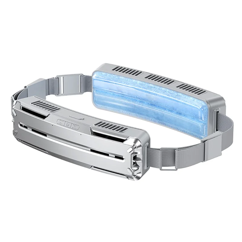 F79 Outdoor Cycling Four Speeds Adjustable Silent Ice Feeling Belt Fan, 56x41x201mm - Silver Grey