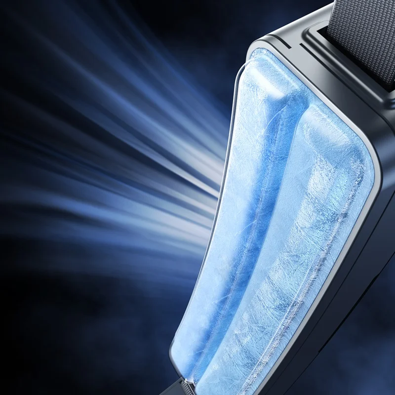 F79 Outdoor Cycling Four Speeds Adjustable Silent Ice Feeling Belt Fan, 56x41x201mm - Silver Grey