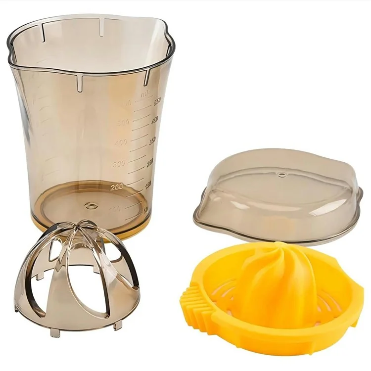 600ML Manual Plastic Juicer with Scale Measuring Cup Fruit Squeezer Orange Lemon Juicer Cup (BPA Free, No FDA)